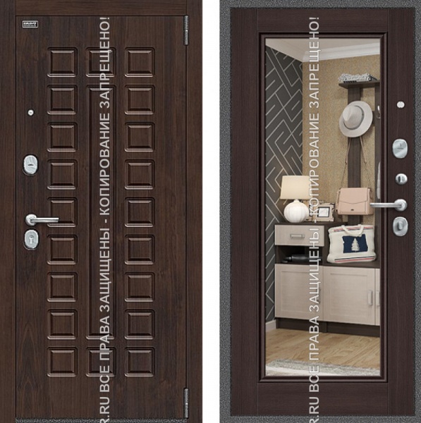 Дверь стальная входная взломостойкая МДФ со стеклом/зеркалом 3139 Дверь стальная входная взломостойкая МДФ со стеклом/зеркалом 3139